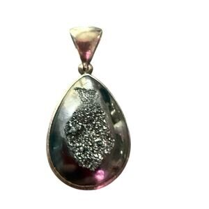 Starborn 925 Sterling Silver Druzy Stone Pendant for Necklace